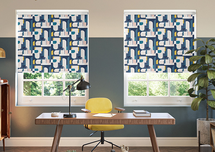 Archways, Navy - Roller Blind - Image 3